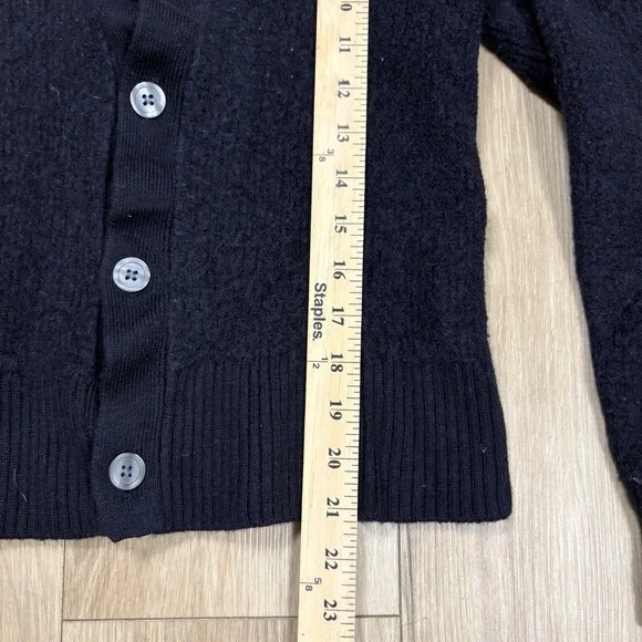 Ted Baker Long Sleeve Cardigan Navy Blue SWEATER Medium Wool V Neck - Picture 4 of 7